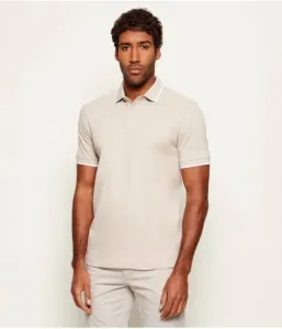 Поло Passertip slim fit Boss Orange, бежевый