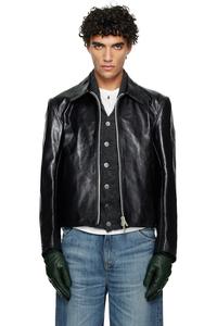 Our Legacy Черная мини-кожаная куртка