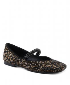 Женские балетки Kailyn Jeweled Slip-On с верхом, украшенным кристаллами, эластичным ремешком с жемчугом, мягкой стелькой и нескользящей резиновой подошвой Azura, Black multi