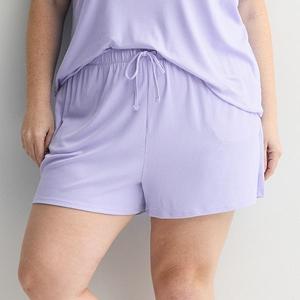 Пижамные шорты с рубчиком Plus size Sonoma Goods For Life, Lavender Jess