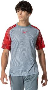 Футболка MIZUNO, короткий рукав, влагоотводящая, быстросохнущая, приталенный крой, унисекс (P2MAB041), серый