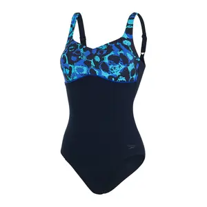 Женский купальник Speedo Contourlustre Printed Shaping 1 шт, синий