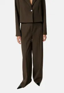 Широкие длинные брюки sllilu Soaked In Luxury, Brown Melange Suiting