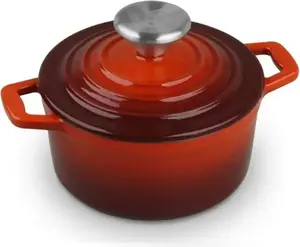 Мини-кастрюля -Xanten с крышкой, чугунная, 14x4,2 см, красно-белая Carl Schmidt Sohn
