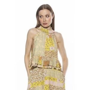 Женский топ Roth с оборками и сборкой на бретелях Alexia Admor, цвет beige wildflowers