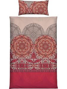 Сатиновое постельное белье красного цвета REDBEST, 155x220 см (40x80 см)