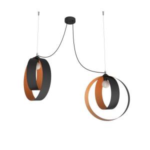 Подвесной светильник Lumicom Shell X2, 40x40x40 см цвет schwarz/kupfer