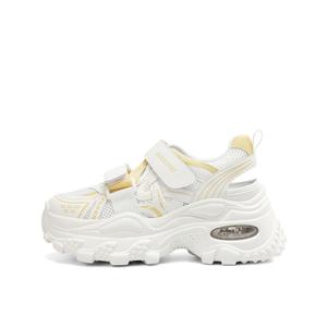 Дышащие легкие утолщенные низкие кеды для увеличения роста женские BOERDIQI, желтый