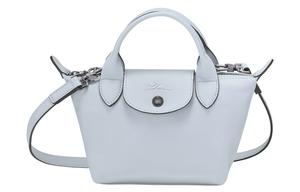 Овчинная короткоручка сумка для пельменей, плечевая сумка, кроссбоди, мини-сумка женская небесно-голубая LONGCHAMP