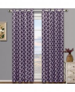 Комплект из двух плотных теплоизолирующих штор Meridian Room Darkening Thermal Insulated Curtain (52"x108"), размер 52"x108" Egyptian Linens, Purple