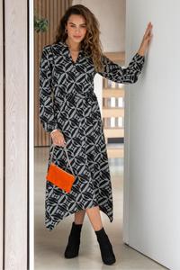 Платье миди из джерси «Венеция» с воротником стойкой Pour Moi, черный