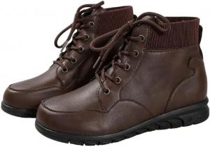 Женские высокие ботинки на платформе большого размера, в ретро-стиле, подходят для осенне-зимнего использования на улице, с шнуровкой, резиновые. Fusecottc, Brown