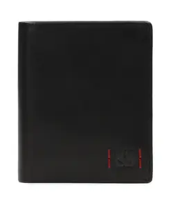 Классический мужской кошелек из гладкой кожи. Kazar, черный