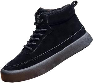 Зимние ботинки Qacksv для мужчин, снежные ботинки с теплой меховой подкладкой, высокие ботинки до щиколотки, модные водонепроницаемые обувь с нескользящей подошвой, утепленные для улицы, повседневная обувь для холодной погоды, черный