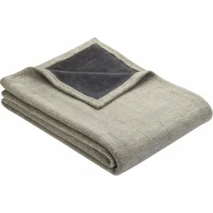 Покрывало Kulturgut с двухсторонним дизайном, уютный плед Ibena, серый/антрацит