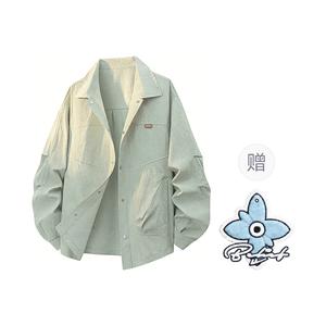 Рубашка Unisex Lapel Moderate Others WARRIOR, sea foam зеленый[free badge+scented sachet charm]