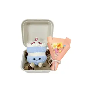 Милый креативный подарочный набор для чаепития с плюшевой куклой 14см PUDOWRABBIT