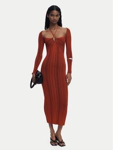 Коктейльное платье slim fit Marlene 25WWVF08 Desigual, оранжевый