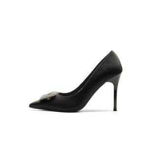 Женские туфли на тонком каблуке и высоком каблуке QITUMAUL, Black[Heel Height 9.5Cm]