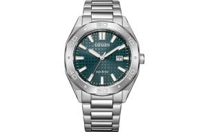 CITIZEN Часы Eco Drive Series Light Powered Quartz Movement Stainless Steel Strap Watch 41mm Unisex Green Dial, BM7630-80X