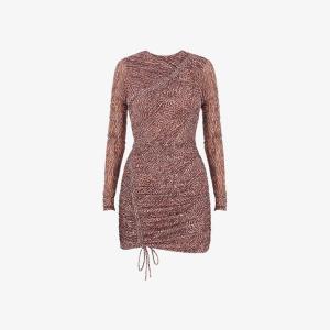 Мини-Платье Here kitty с графическим принтом и сборками из эластичной сетки Mistress Rocks, красный