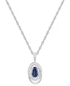 Ожерелье с овальным завитком из 18-дюймового кулоном из 14-каратного золота (также с изумрудом и сапфиром) с рубинами (5/8 карата) и бриллиантами (1/8 карата) Macy'S, sapphire