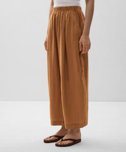 Укороченные брюки-баллоны из 100% льна Oysho, цвет Mustard
