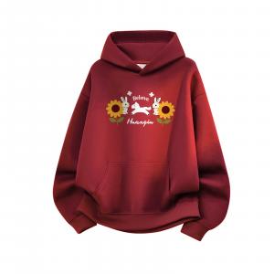 Толстовка Unisex Hooded Moderate Heavyweight HUANQIU, burgundy