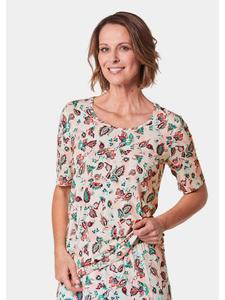 Футболка с принтом в ярких георгиновых цветах / с узором GOLDNER