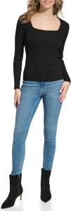 Женский свитер Calvin Klein Multi Rib Square Neck, Black