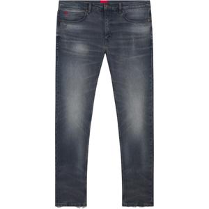 Hugo Boss Мужские джинсы серо-синего цвета, средней зауженной посадки