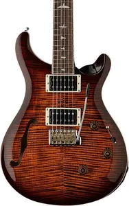 Электрогитара PRS SE Custom 24 Piezo Semi-Hollow, гриф из палисандра, отделка Orange Tiger Smokeburst