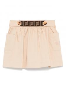 Юбка с логотипом на поясе Fendi Kids, нейтральный