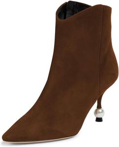 Женские ботильоны miss left с острым носком, боковой молнией, жемчужной отделкой, средней устойчивой пяткой, удобные, повседневные, для ежедневной носки, короткие, размеры 4-16 US, Sienna