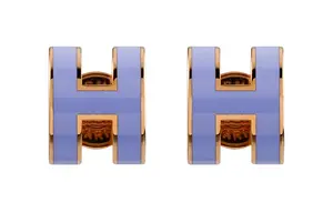 Серьги-гвоздики POP H Collection для женщин HERMES, сирень