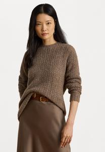 Джемпер Lauren Ralph Lauren Textured Wool-Blend OversizeTK! Sweater, Taupe Brown Heather/Light Brown