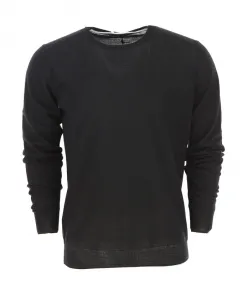 Свитер с круглым вырезом Paolo Pecora, черный