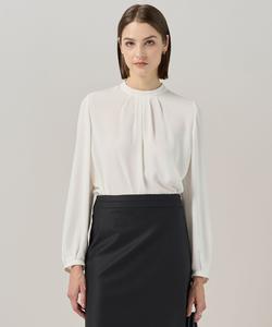 Атласная блузка Amunzen с высоким воротником и спинкой