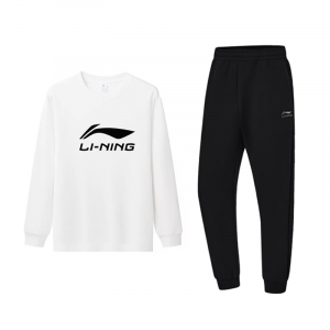 Li-Ning Casual Sportswear Unisex, set (белый long-sleeved shirt+черный pants)