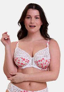 Бюстгальтер Sans Complexe Underwired bra, Imprimé Floral Blanc Et Rouge/Red