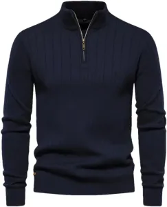 Мужской полузастегивающийся вязаный пуловер Dndrdhfb, зимний теплый свитер с воротником стойкой в британском стиле