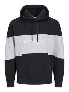 Черная толстовка с капюшоном JACK & JONES PLUS