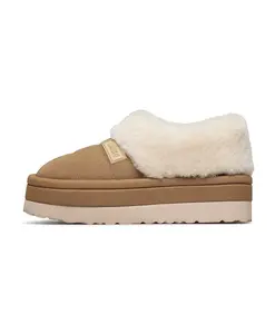 Замшевые туфли с манжетой из искусственного меха и платформой. Loriblu, бежевый