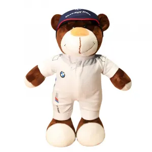 Мотоциклетный шлем медведь модные крутые гоночные плюшевые куклы плюшевая игрушка 28см высота AORUNJU, белый