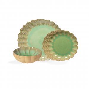 КОМПЛЕКСНЫЙ ОБЕД Sage Green MARRAKESH, набор из 12 предметов на 4 персоны Costa Nova, шалфейно-зеленый