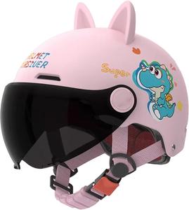 Шлем детский Koliyn Vespa с козырьком, розовый