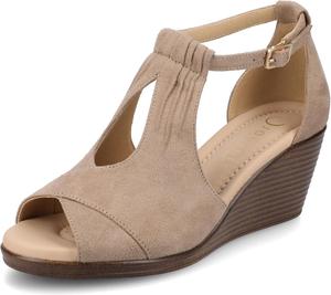 Женские сандалии Journee с клиновидным каблуком Journee Collection, Taupe Wide Width