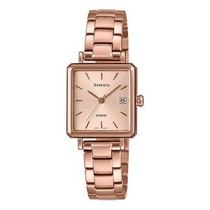 Часы CASIO Quartz Waterproof Sapphire Crystal SHEEN Rose Gold Analog, золотой
