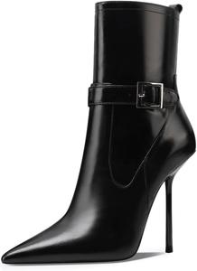 Женские модные ботильоны FOWT с острым носком, тонким высоким каблуком и боковой молнией, элегантные туфли на выпускной, размеры 4-16 US, Black