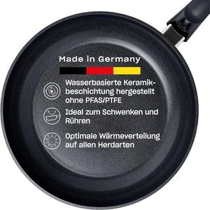 Сковорода Fissler Ceratal Classic (Ø 24 см, Orbit Black) - керамическая сковорода без ПФАС/ПТФЭ, с антипригарным покрытием, алюминиевая, эргономичная ручка, подходит для индукционных плит, произведено в Германии